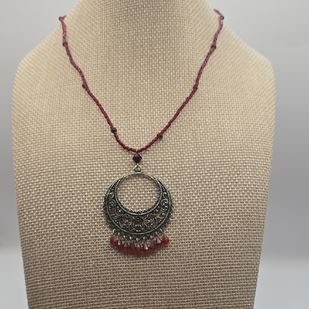 RACHEL Rachel Roy Silver and Red Crescent Necklace